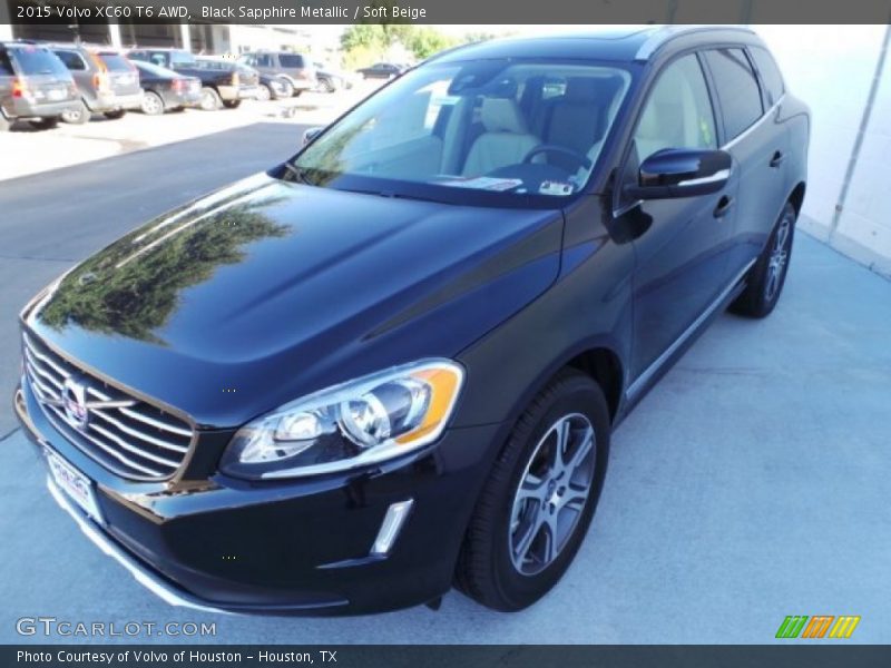 Black Sapphire Metallic / Soft Beige 2015 Volvo XC60 T6 AWD