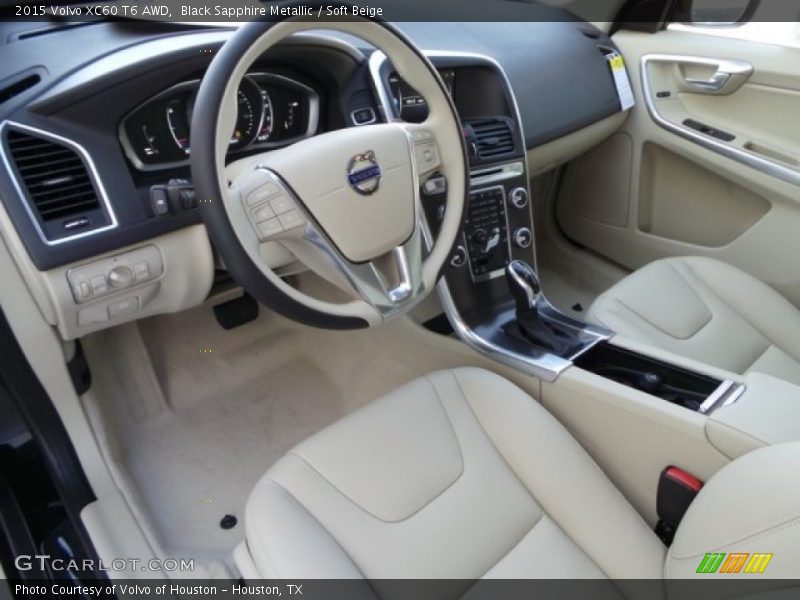 Black Sapphire Metallic / Soft Beige 2015 Volvo XC60 T6 AWD