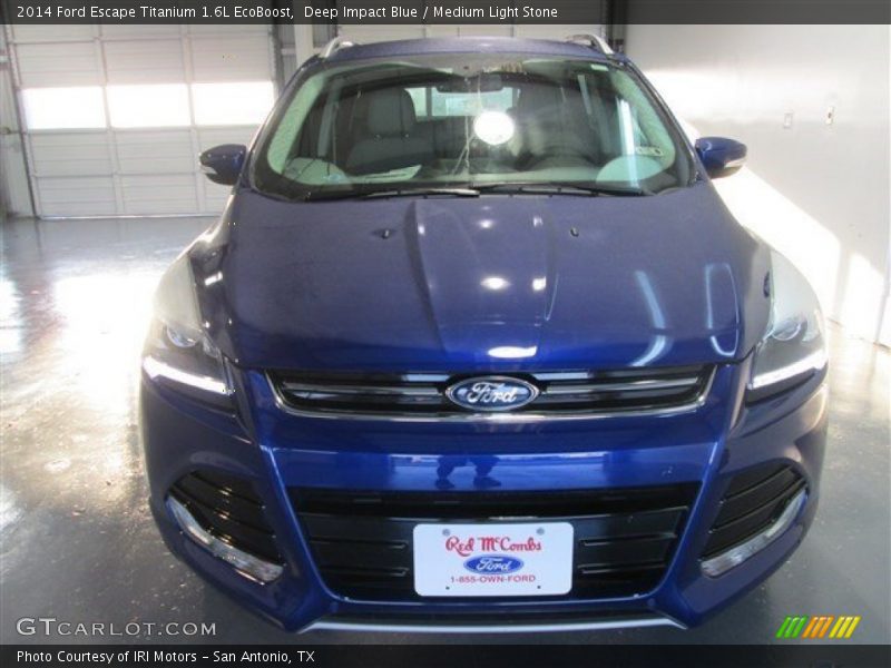 Deep Impact Blue / Medium Light Stone 2014 Ford Escape Titanium 1.6L EcoBoost