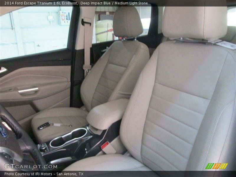 Deep Impact Blue / Medium Light Stone 2014 Ford Escape Titanium 1.6L EcoBoost