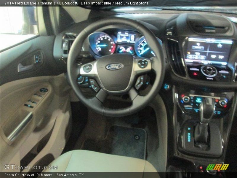 Deep Impact Blue / Medium Light Stone 2014 Ford Escape Titanium 1.6L EcoBoost