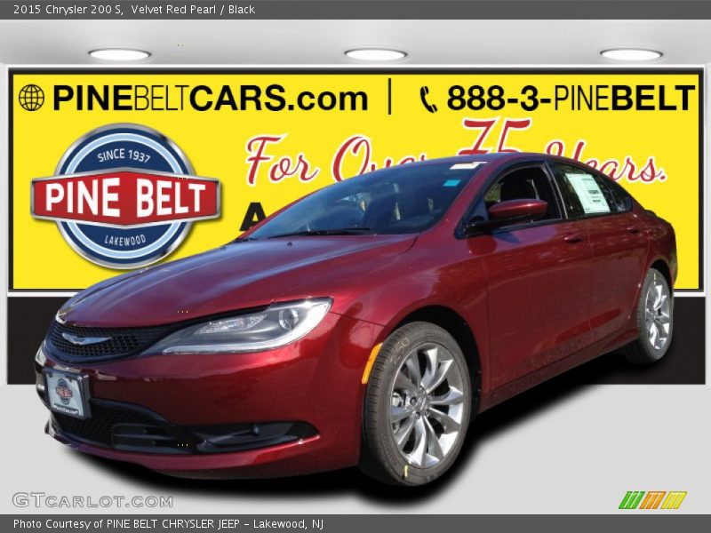 Velvet Red Pearl / Black 2015 Chrysler 200 S