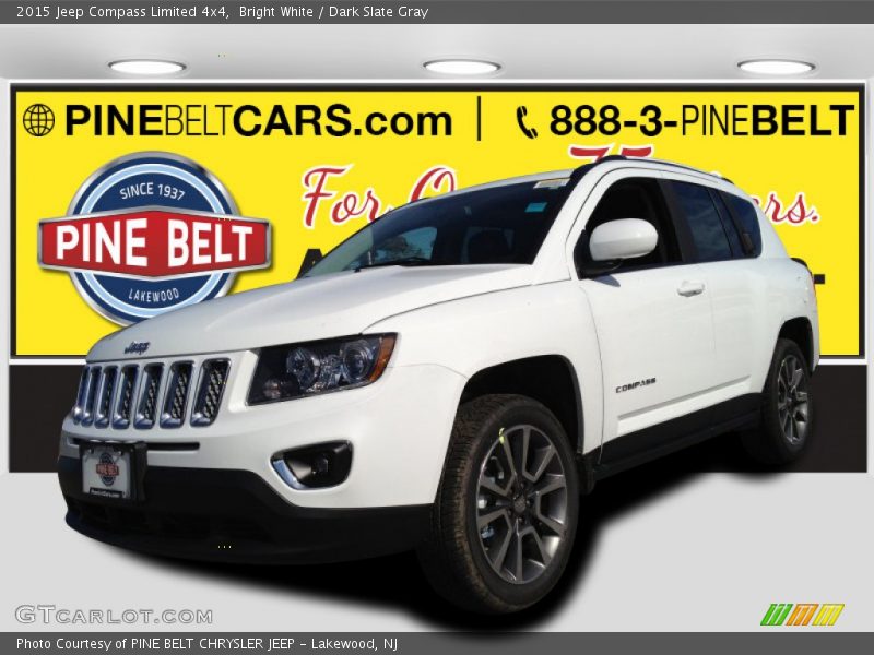Bright White / Dark Slate Gray 2015 Jeep Compass Limited 4x4