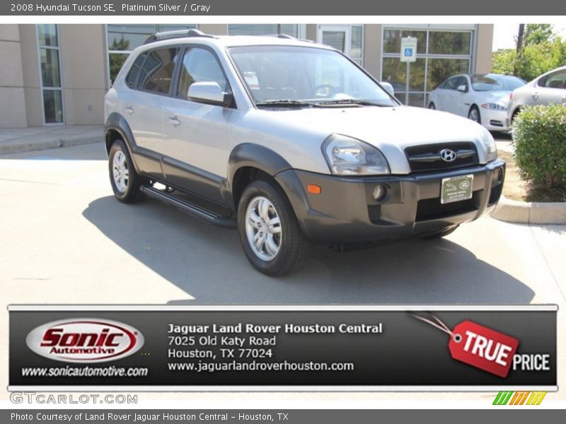 Platinum Silver / Gray 2008 Hyundai Tucson SE