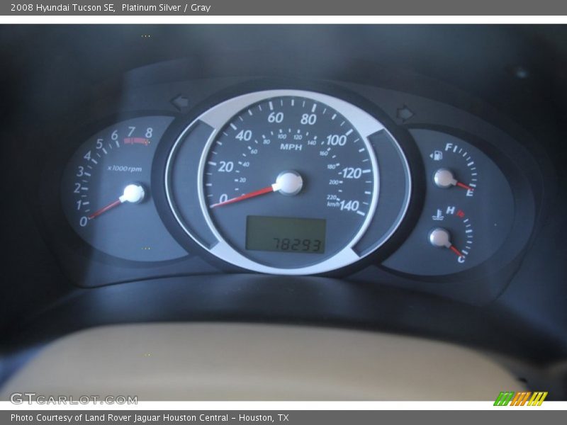 Platinum Silver / Gray 2008 Hyundai Tucson SE