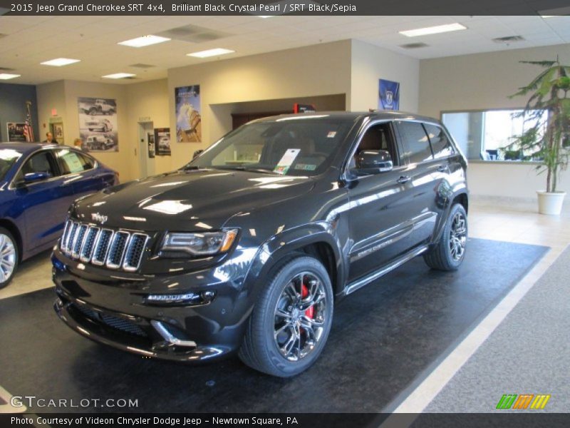 Brilliant Black Crystal Pearl / SRT Black/Sepia 2015 Jeep Grand Cherokee SRT 4x4