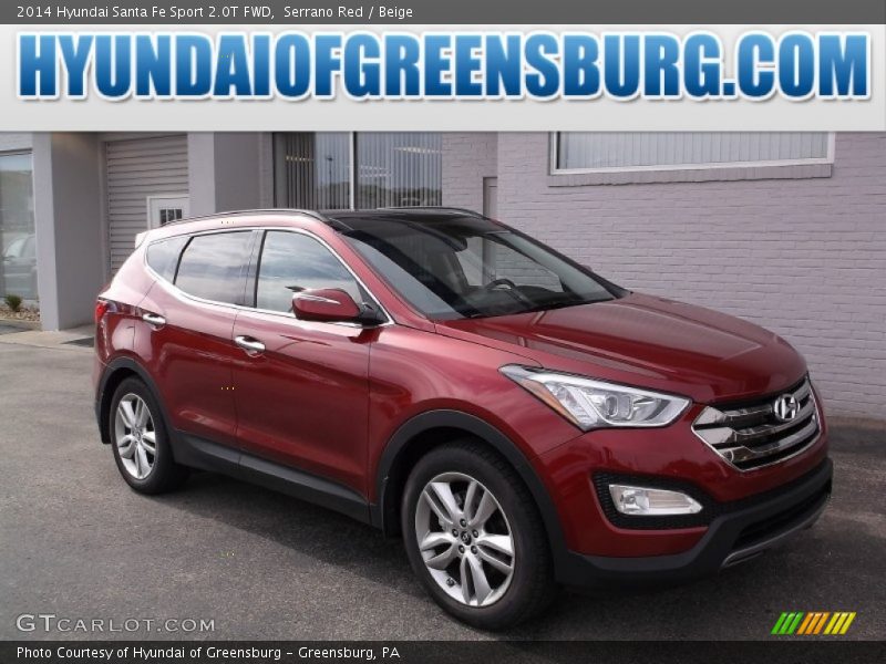 Serrano Red / Beige 2014 Hyundai Santa Fe Sport 2.0T FWD