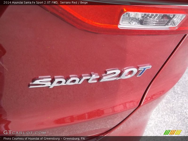 Serrano Red / Beige 2014 Hyundai Santa Fe Sport 2.0T FWD