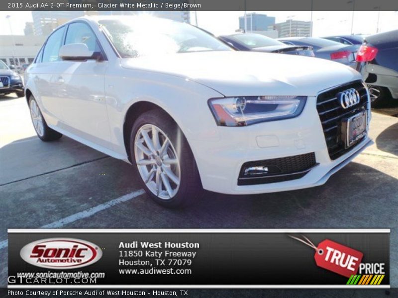 Glacier White Metallic / Beige/Brown 2015 Audi A4 2.0T Premium