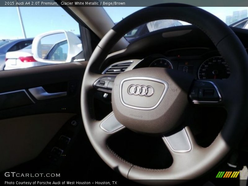 Glacier White Metallic / Beige/Brown 2015 Audi A4 2.0T Premium