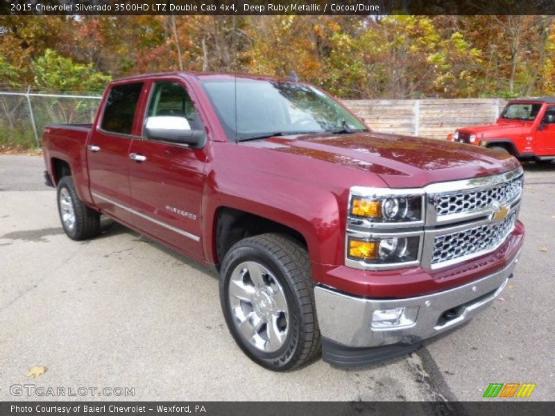 Deep Ruby Metallic / Cocoa/Dune 2015 Chevrolet Silverado 3500HD LTZ Double Cab 4x4
