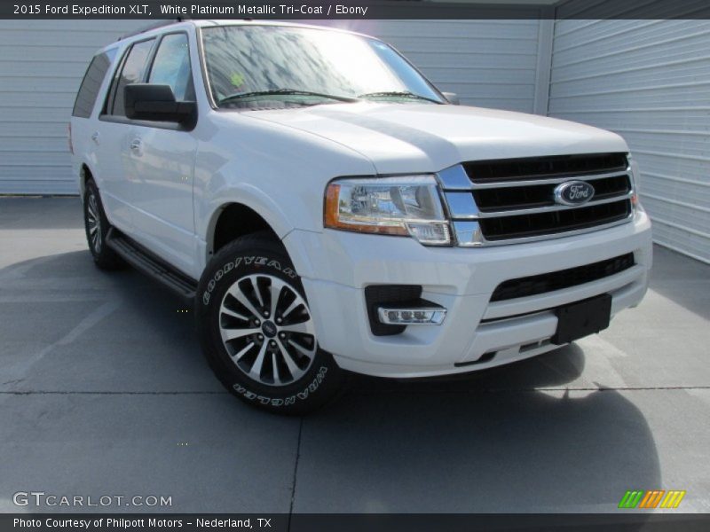 White Platinum Metallic Tri-Coat / Ebony 2015 Ford Expedition XLT