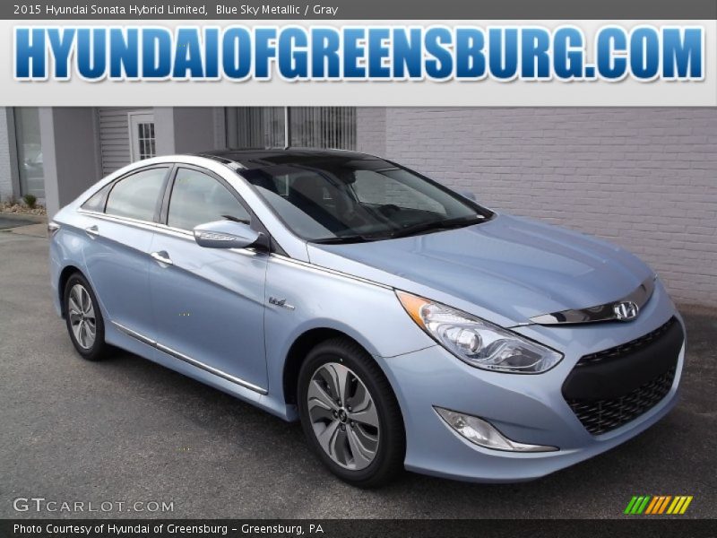 Blue Sky Metallic / Gray 2015 Hyundai Sonata Hybrid Limited