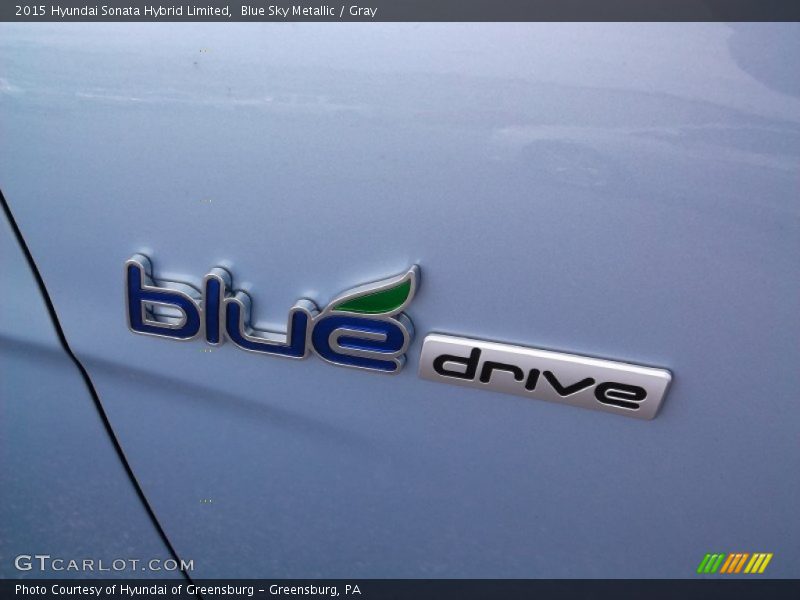 Blue Sky Metallic / Gray 2015 Hyundai Sonata Hybrid Limited