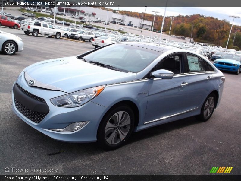 Blue Sky Metallic / Gray 2015 Hyundai Sonata Hybrid Limited