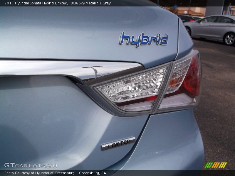 Blue Sky Metallic / Gray 2015 Hyundai Sonata Hybrid Limited