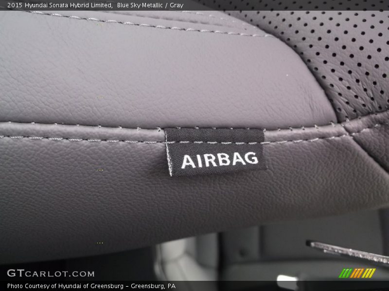 Blue Sky Metallic / Gray 2015 Hyundai Sonata Hybrid Limited