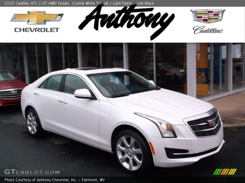 Crystal White Tricoat / Light Platinum/Jet Black 2015 Cadillac ATS 2.0T AWD Sedan