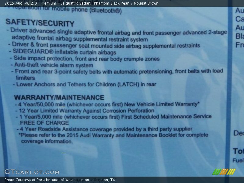 Phantom Black Pearl / Nougat Brown 2015 Audi A6 2.0T Premium Plus quattro Sedan