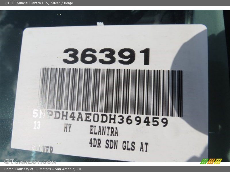 Silver / Beige 2013 Hyundai Elantra GLS