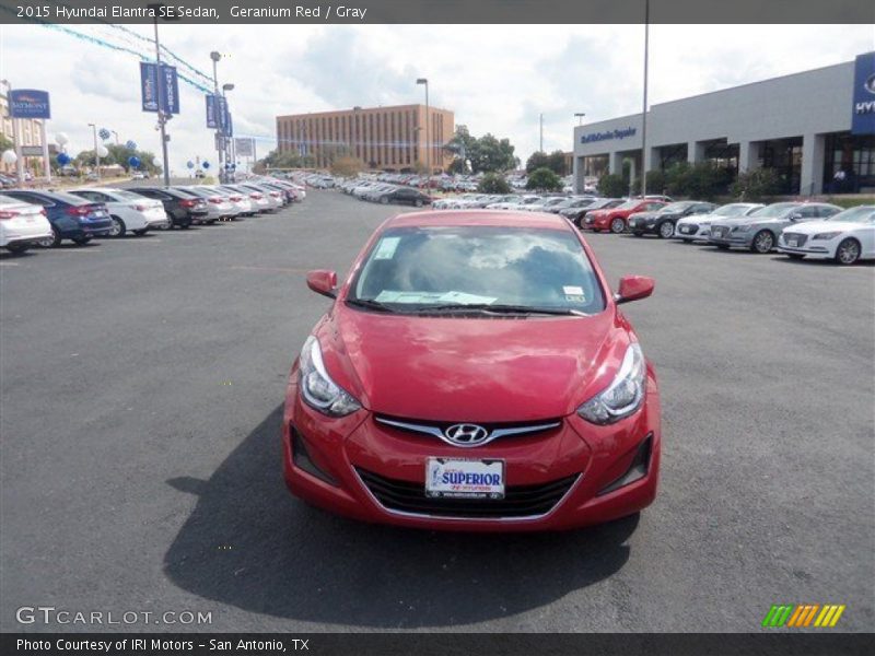 Geranium Red / Gray 2015 Hyundai Elantra SE Sedan