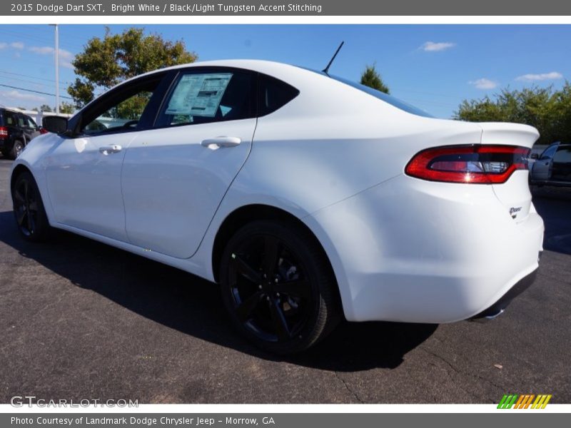 Bright White / Black/Light Tungsten Accent Stitching 2015 Dodge Dart SXT