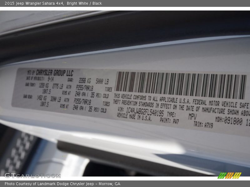 Bright White / Black 2015 Jeep Wrangler Sahara 4x4