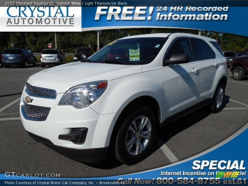Summit White / Light Titanium/Jet Black 2012 Chevrolet Equinox LS