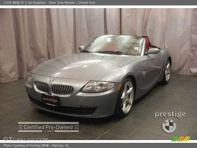 Silver Grey Metallic / Dream Red 2006 BMW Z4 3.0si Roadster