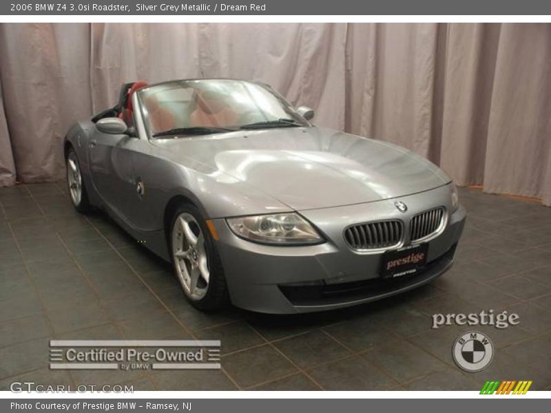 Silver Grey Metallic / Dream Red 2006 BMW Z4 3.0si Roadster