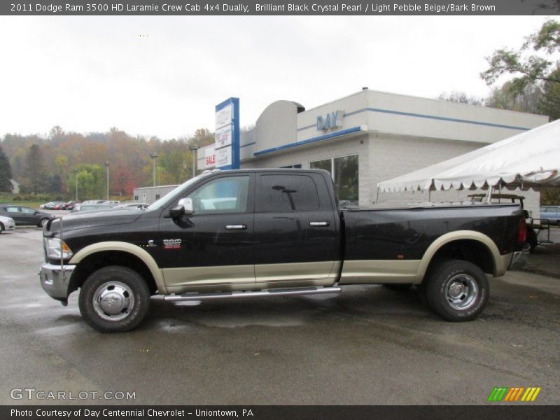 Brilliant Black Crystal Pearl / Light Pebble Beige/Bark Brown 2011 Dodge Ram 3500 HD Laramie Crew Cab 4x4 Dually