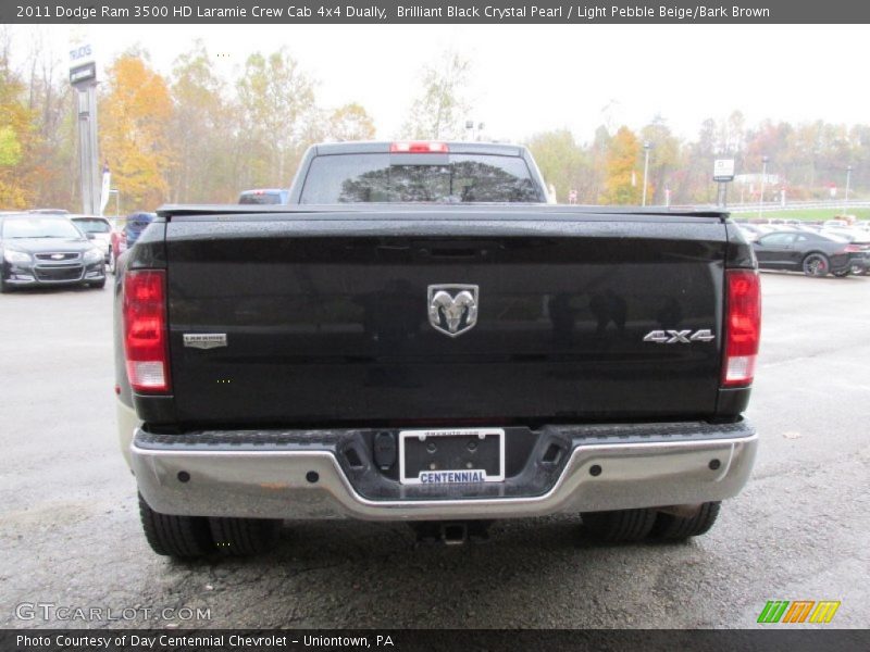 Brilliant Black Crystal Pearl / Light Pebble Beige/Bark Brown 2011 Dodge Ram 3500 HD Laramie Crew Cab 4x4 Dually