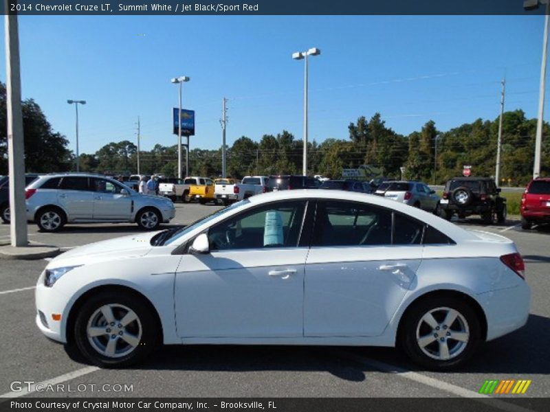 Summit White / Jet Black/Sport Red 2014 Chevrolet Cruze LT