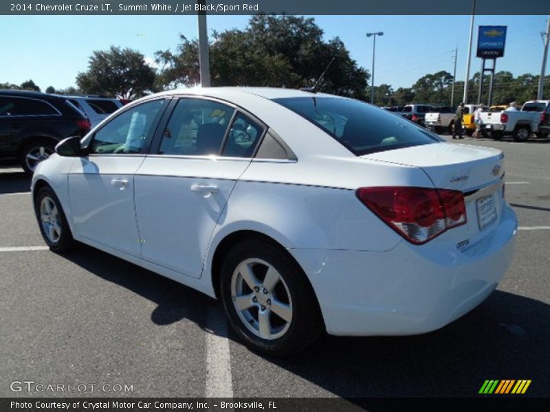 Summit White / Jet Black/Sport Red 2014 Chevrolet Cruze LT