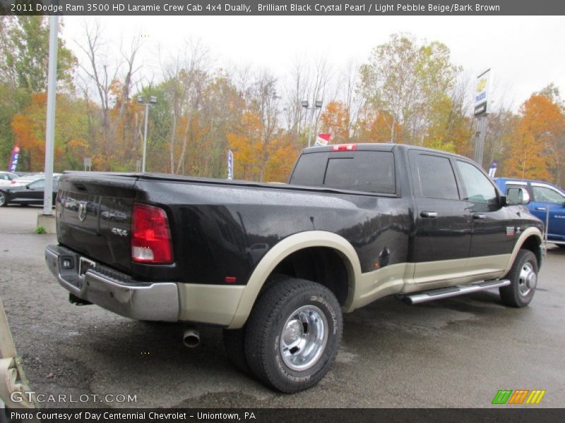 Brilliant Black Crystal Pearl / Light Pebble Beige/Bark Brown 2011 Dodge Ram 3500 HD Laramie Crew Cab 4x4 Dually