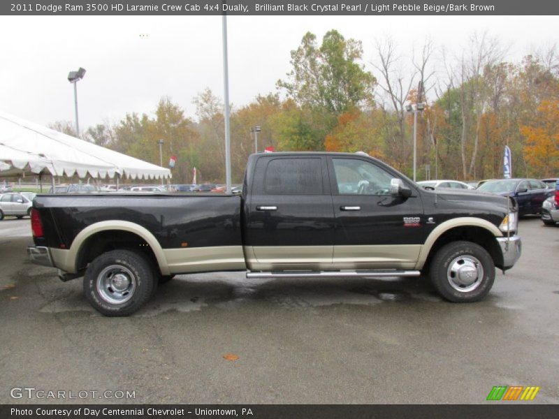 Brilliant Black Crystal Pearl / Light Pebble Beige/Bark Brown 2011 Dodge Ram 3500 HD Laramie Crew Cab 4x4 Dually