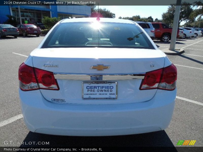 Summit White / Jet Black/Sport Red 2014 Chevrolet Cruze LT