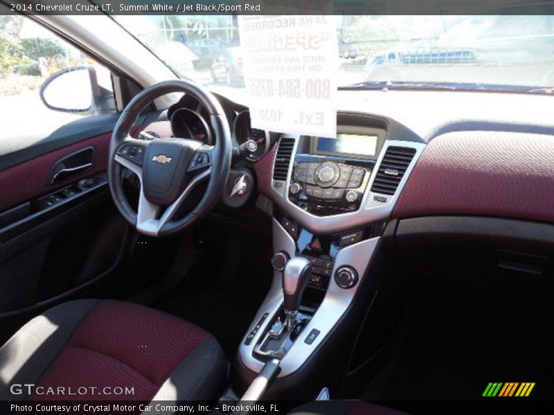 Summit White / Jet Black/Sport Red 2014 Chevrolet Cruze LT