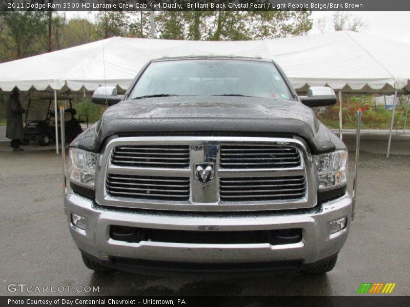 Brilliant Black Crystal Pearl / Light Pebble Beige/Bark Brown 2011 Dodge Ram 3500 HD Laramie Crew Cab 4x4 Dually