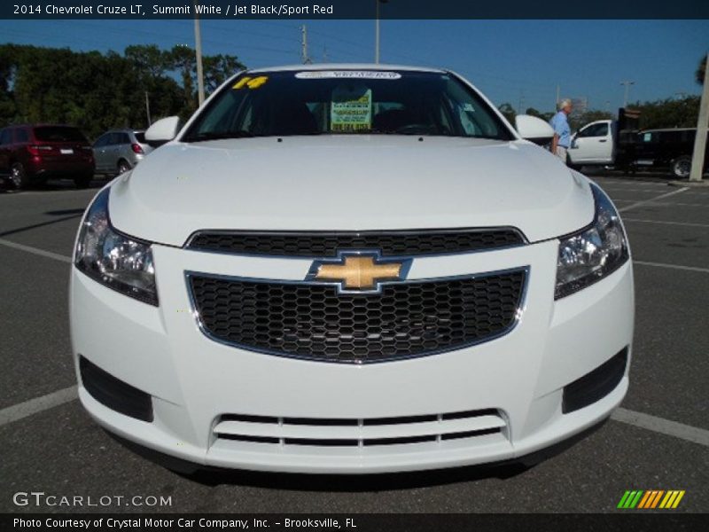 Summit White / Jet Black/Sport Red 2014 Chevrolet Cruze LT
