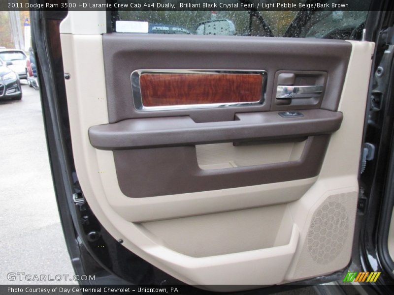 Brilliant Black Crystal Pearl / Light Pebble Beige/Bark Brown 2011 Dodge Ram 3500 HD Laramie Crew Cab 4x4 Dually