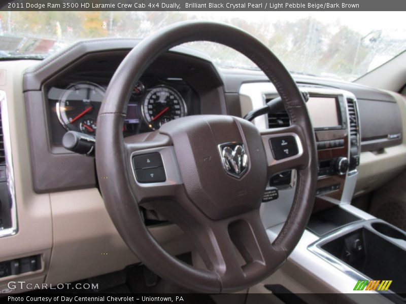 Brilliant Black Crystal Pearl / Light Pebble Beige/Bark Brown 2011 Dodge Ram 3500 HD Laramie Crew Cab 4x4 Dually