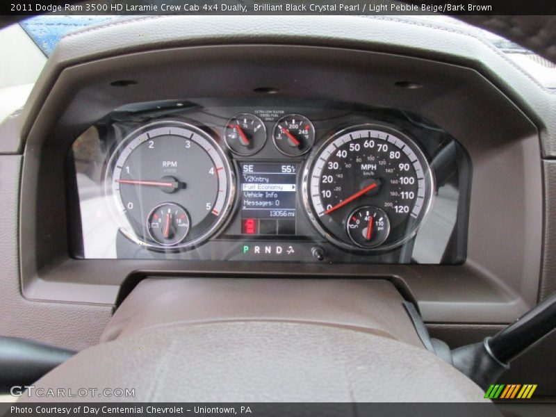 Brilliant Black Crystal Pearl / Light Pebble Beige/Bark Brown 2011 Dodge Ram 3500 HD Laramie Crew Cab 4x4 Dually