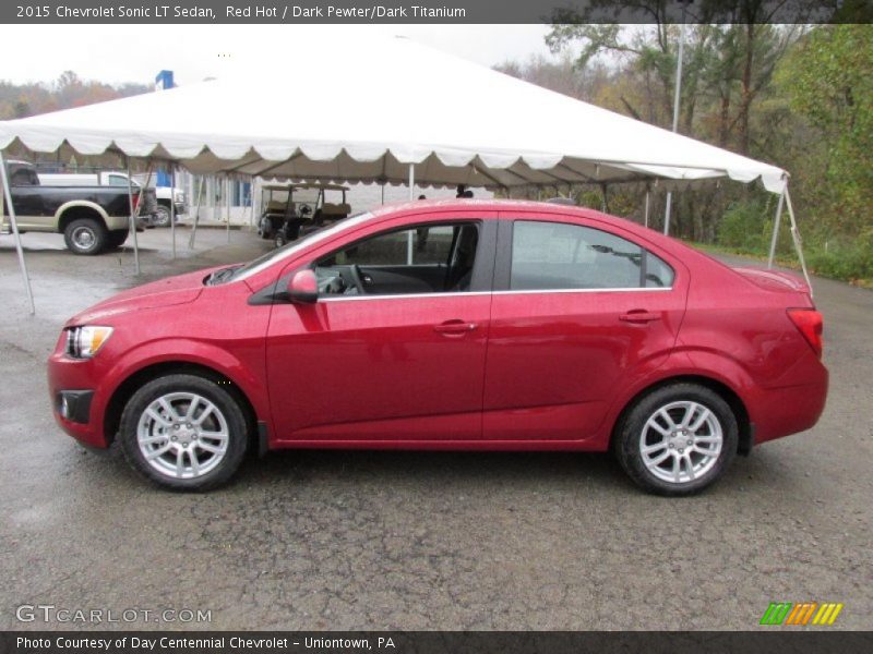Red Hot / Dark Pewter/Dark Titanium 2015 Chevrolet Sonic LT Sedan