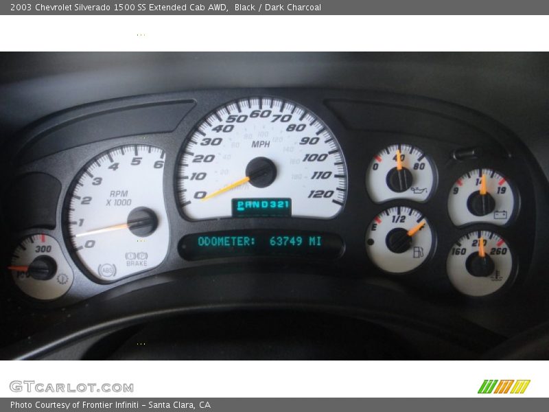 Black / Dark Charcoal 2003 Chevrolet Silverado 1500 SS Extended Cab AWD