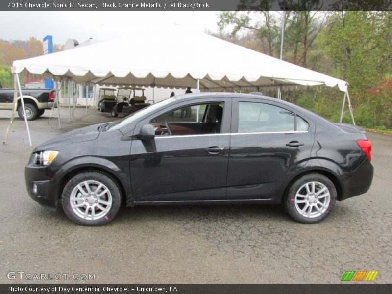 Black Granite Metallic / Jet Black/Brick 2015 Chevrolet Sonic LT Sedan