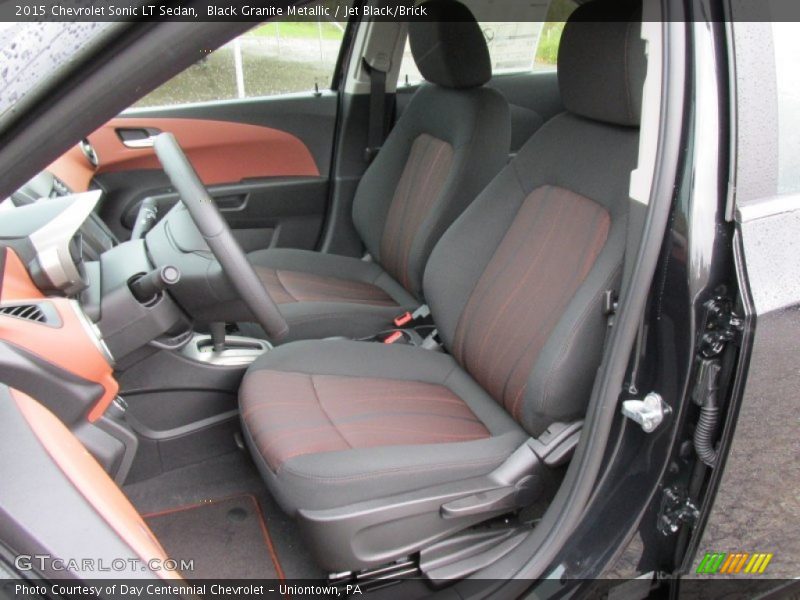 Black Granite Metallic / Jet Black/Brick 2015 Chevrolet Sonic LT Sedan