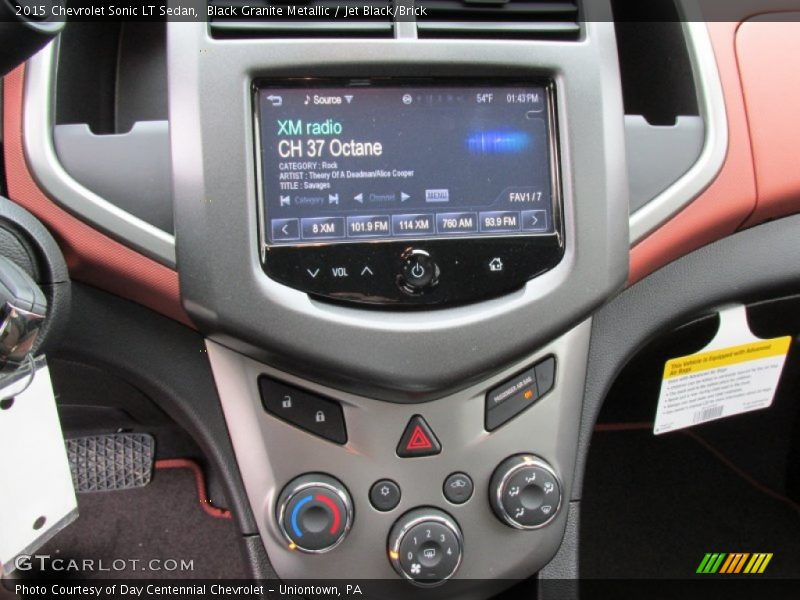 Black Granite Metallic / Jet Black/Brick 2015 Chevrolet Sonic LT Sedan