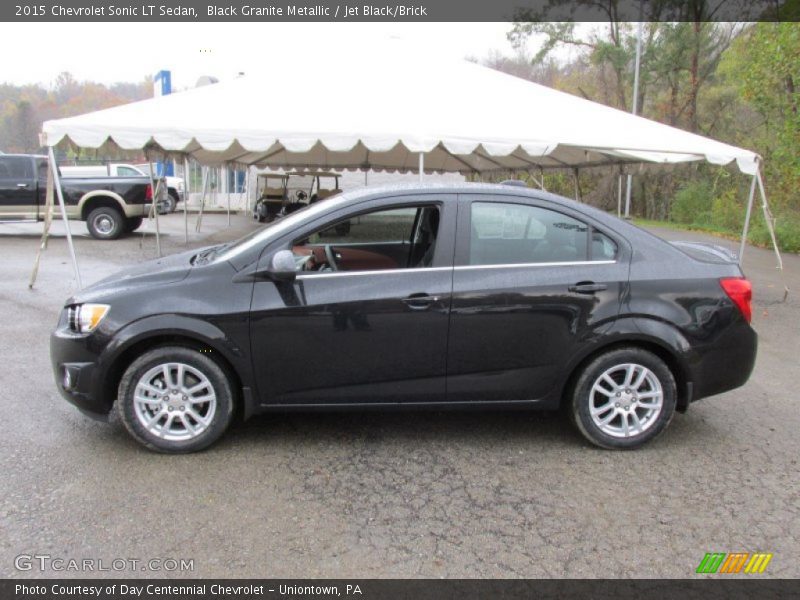Black Granite Metallic / Jet Black/Brick 2015 Chevrolet Sonic LT Sedan