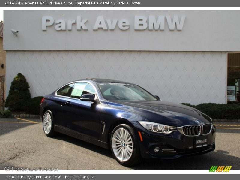 Imperial Blue Metallic / Saddle Brown 2014 BMW 4 Series 428i xDrive Coupe